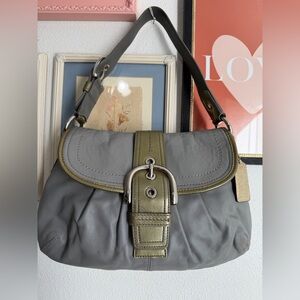 Y2K Coach Soho Shoulder Buckle Bag in Grey F15204